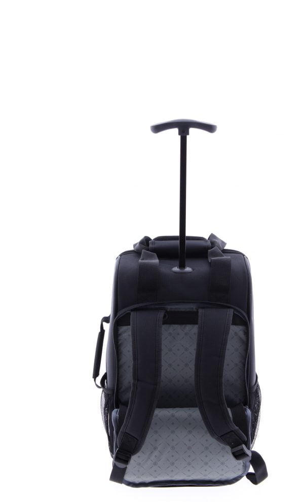 Bolsa mochila de viaje tipo trolley de cabina Gladiator con departamento para portatil con dos ruedas de nylon negro