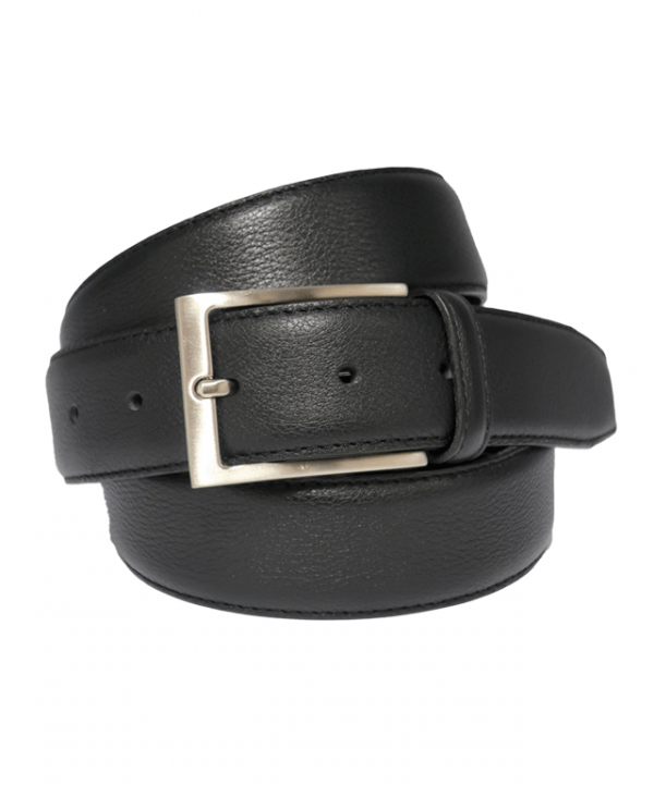 Cinturón de vestir clásico de piel negro