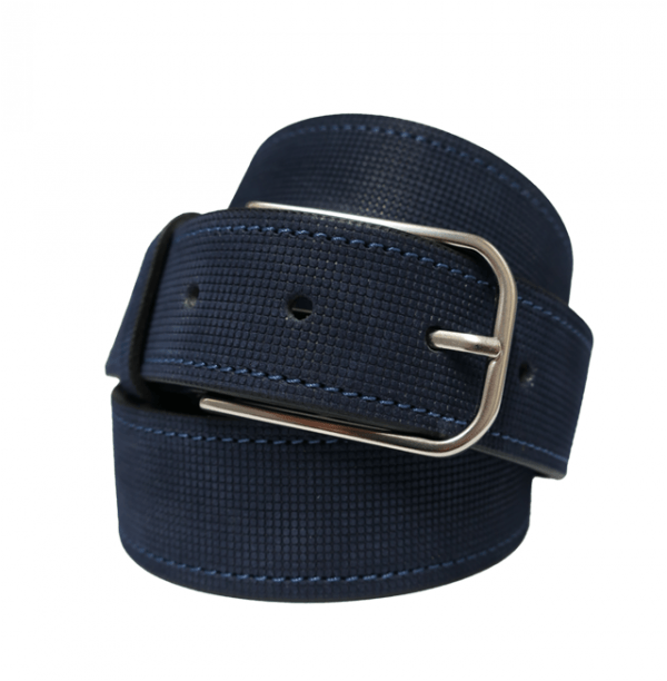 Cinturón sport de piel nobuk azul