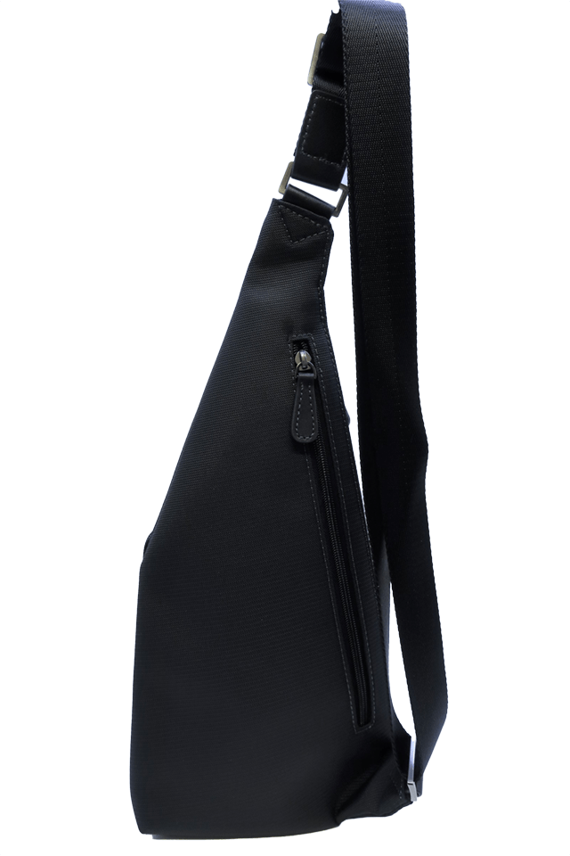 Mochila cruzada unisex de nylon combinada con piel Temprado