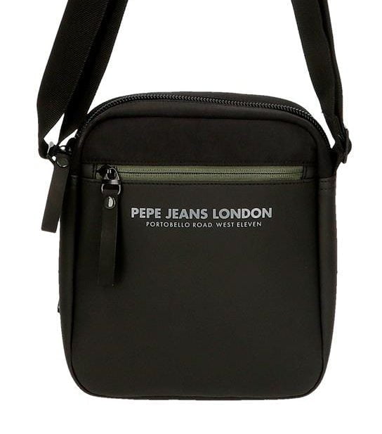 Bolso bandolera pequeño unisex Pepe Jeans con cremallera negro nylon sintético