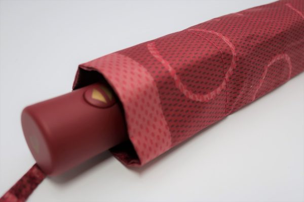 Paraguas Pierre Cardin plegable automático estampado antiviento rojo