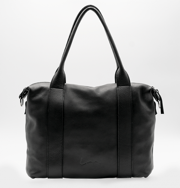 Bolso sport grande de piel López Moreno con dos asas negro