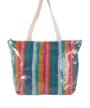 3422201 bolsa de playa nylon plastificado rayas multicolor Kbas