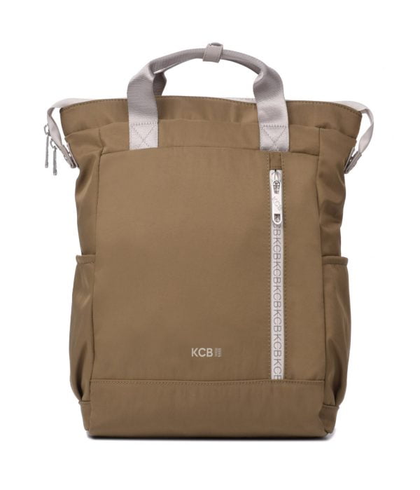 2819-3 mochila bolso de mano nylon vegano Combo KCB kaki delante