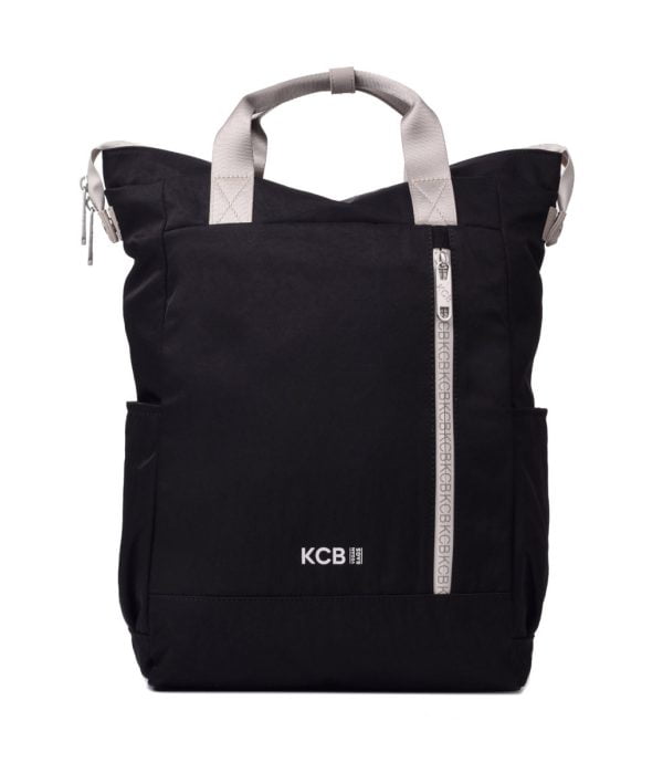 2819-3 mochila bolso de mano nylon vegano Combo KCB negro delante
