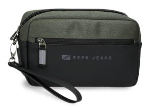 7124132 bolso de mano bicolor nylon sintético Jarvis pep Jeans verde negro