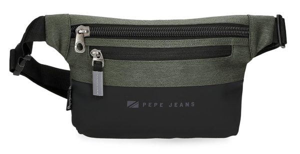 7127332 piñonera plana bicolor nylon sintético Jarvis Pepe Jeans verde negro