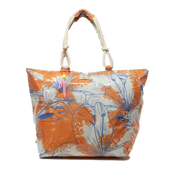 62325 bolsa de playa platificada flores mulet Kbas naranja