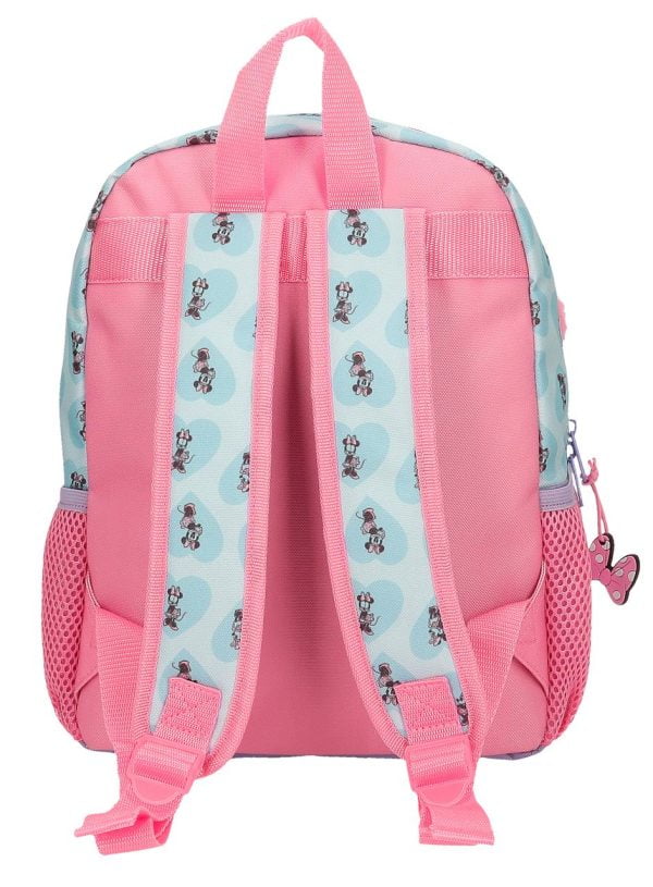 27922 mochila escolar estampada corazones Minnie Joummabags azul rosa