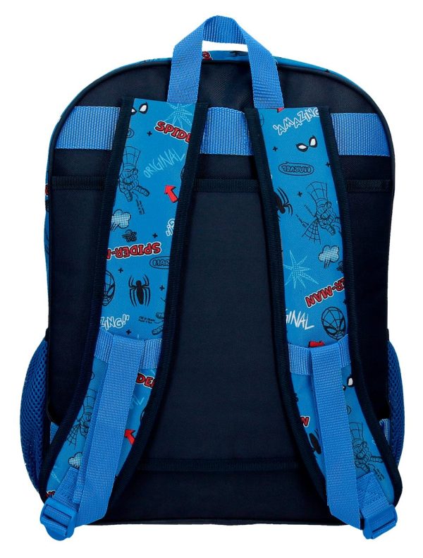 49124 mochila escolar grande dos departamentos Spiderman Joummabags marino_azul