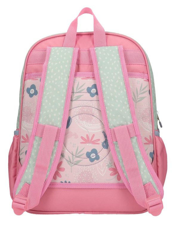95624 mochila escolar grande Love Joummabags verde rosa