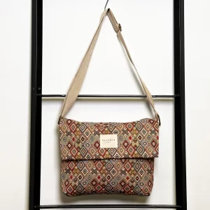 BAG10 bolso bandolera solapa textil estampado multicolor Jan De La Mur
