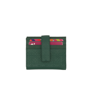 300085BZ tarjetero billetero lengüeta piel panot BCN Soniline verde