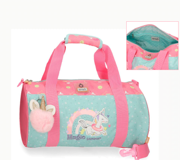 96330 bolsa viaje deporte magic summer joummabags unicornio turquesa rosa