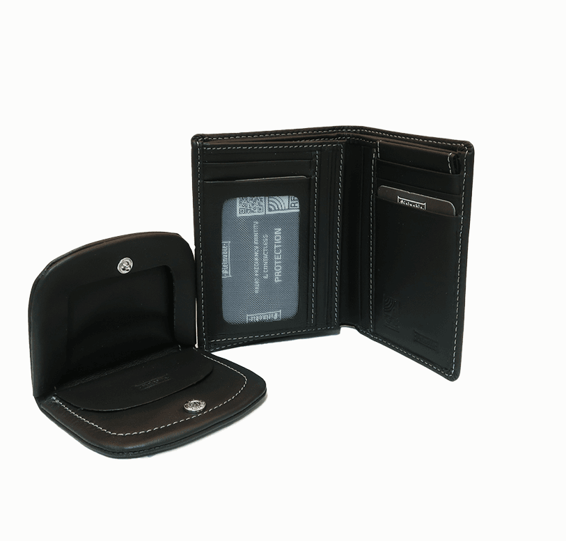 100_j conjunto cartera y monedero pielnoble negro