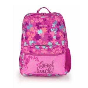 235872 mochila escolar bolsillos tréboles clover gabol temprado fucsia