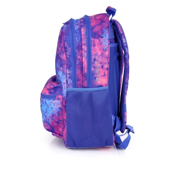 236153 mochila escolar dos departamentos cremallera estampada manchas sunset gabol temprado azul lateral