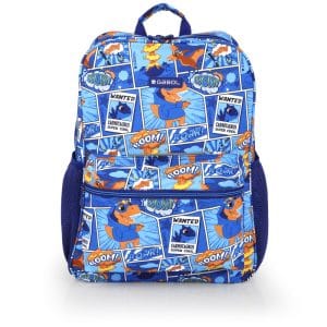 236353 mochila escolar grande dos departamentos estampado comic dino gabol temprado azul