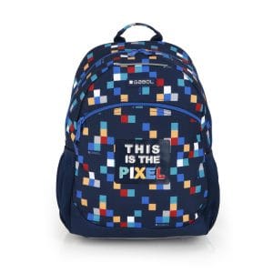 236406 mochila escolar estampada cuadros multicolor cubik gabol temprado azul marino