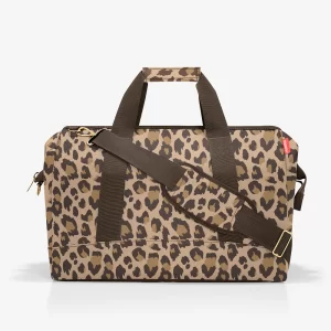 MT7027 bolsa viaje grande de mano bandolera allrounder L, nylon reisenthel temprado leopardo marrón