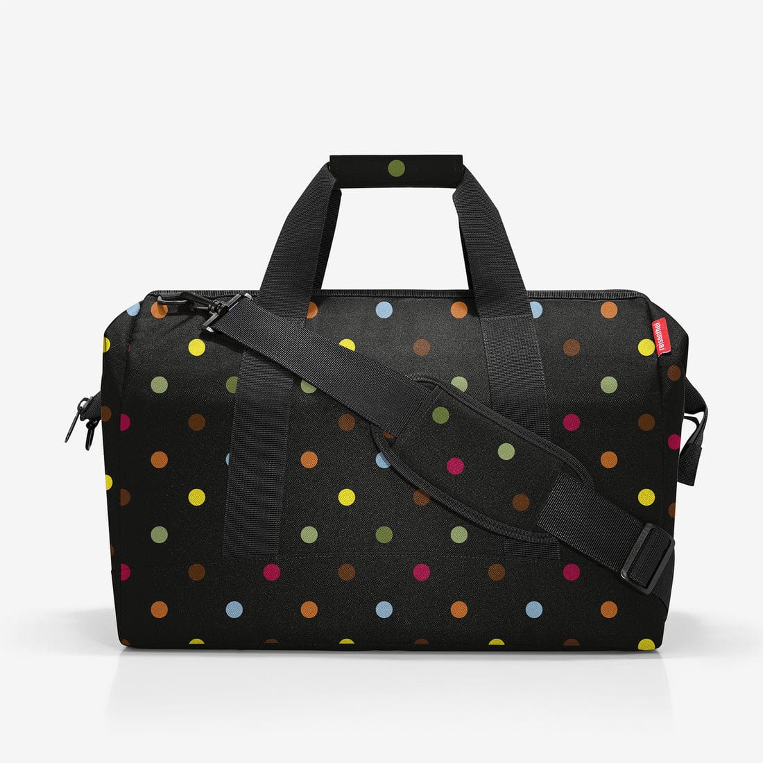 MT7027 bolsa viaje grande de mano bandolera allrounder L, nylon reisenthel temprado topos multicolor negro