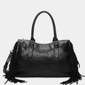 20820 bolso mano hombro sintético flecos Kate binnari temprado negro