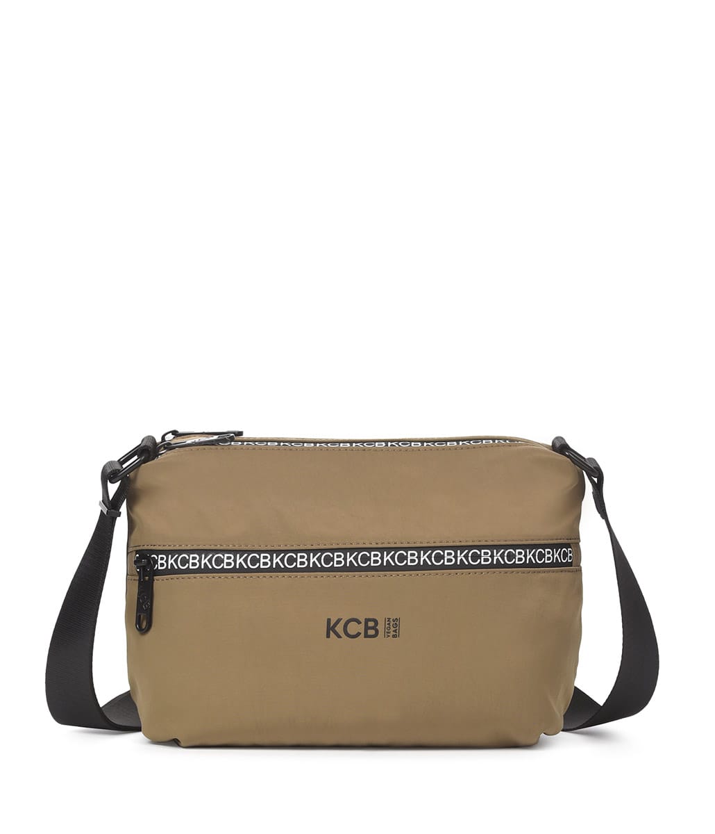 3249 bolso bandolera grande dos departamentos nylon shine KCB Temprado kaki