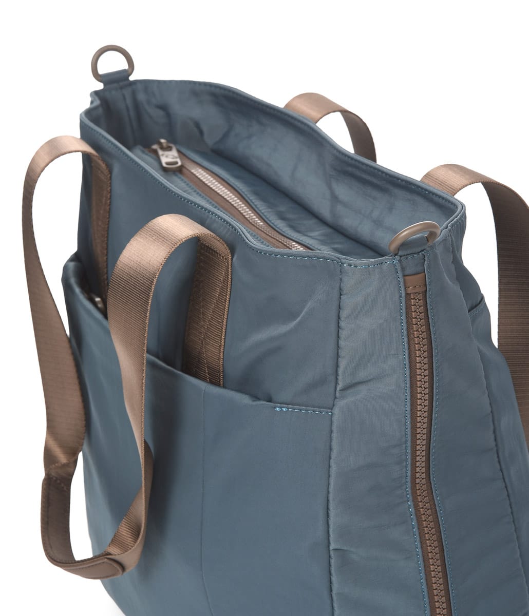 3525 bolso shopping dos asas bandolera nylon Ballon KCB azul petróleo detalle