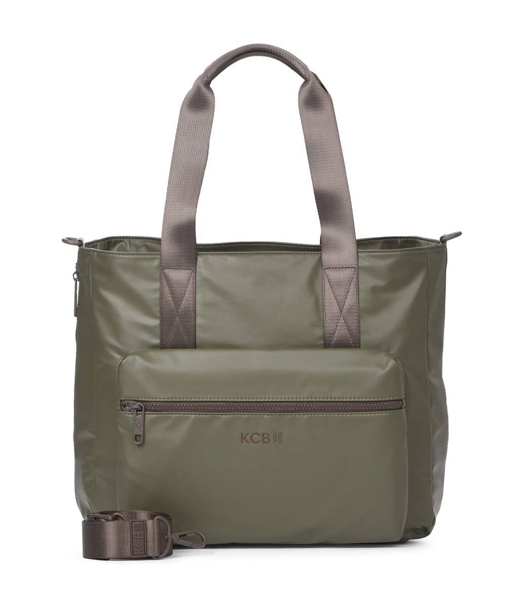3572 bolso shopping grande bandolera bolsillo nylon square KCB Temprado verde kaki