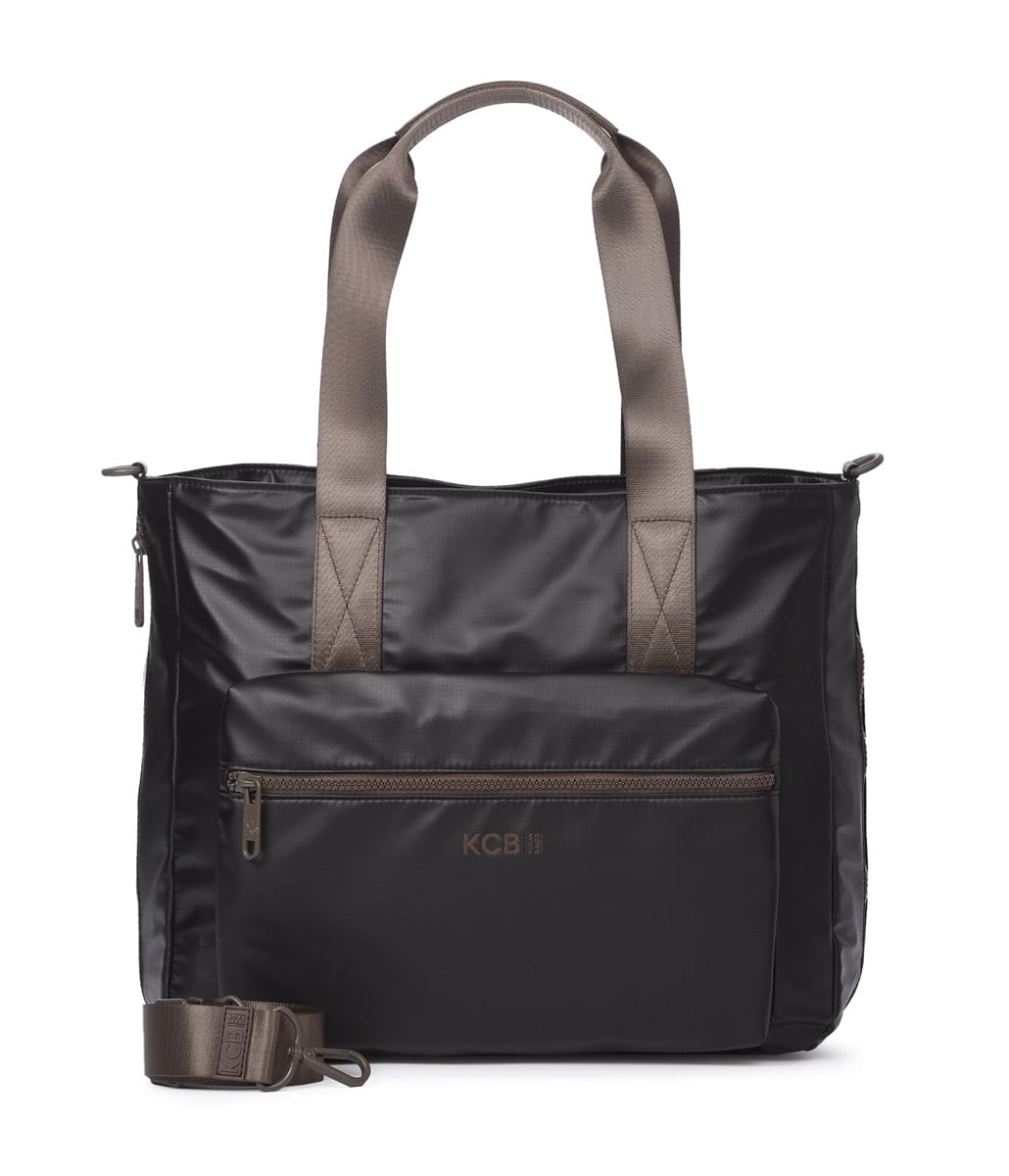 3572 bolso shopping grande bandolera bolsillo nylon square KCB Temprado negro