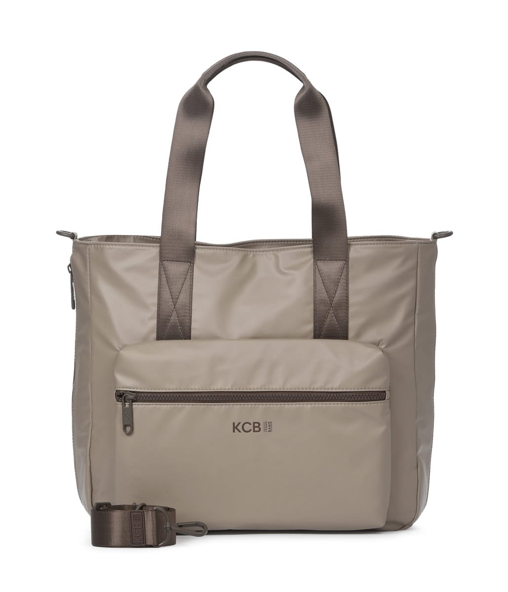 3572 bolso shopping grande bandolera bolsillo nylon square KCB Temprado taupe