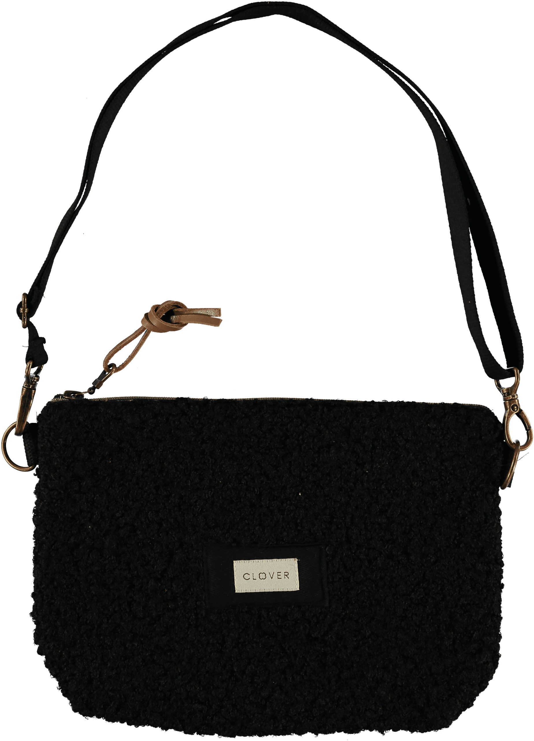 belt borreguito bolso hombro bandolera textil clover Temprado negro