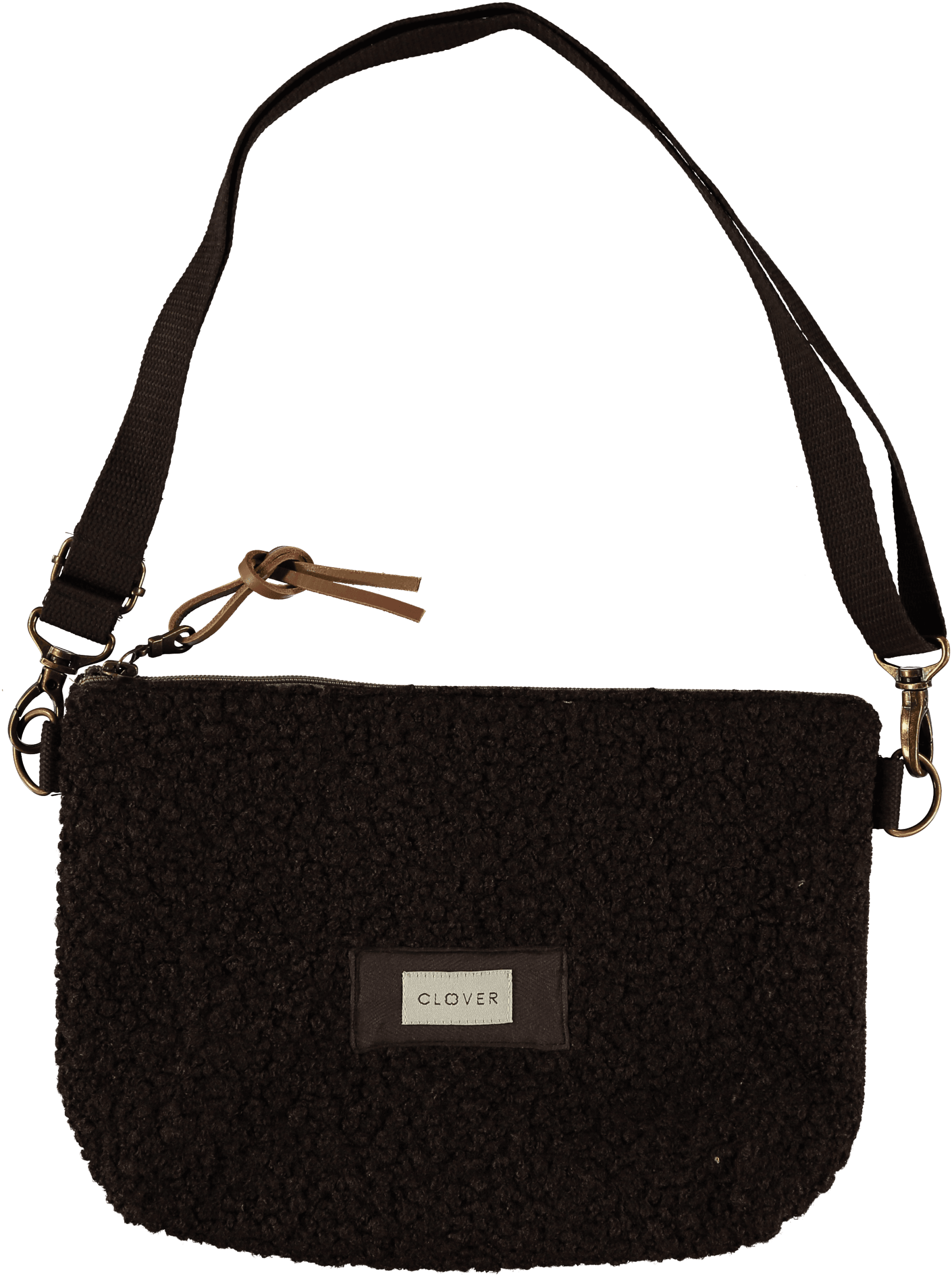 belt borreguito bolso hombro bandolera textil clover Temprado marrón oscuro