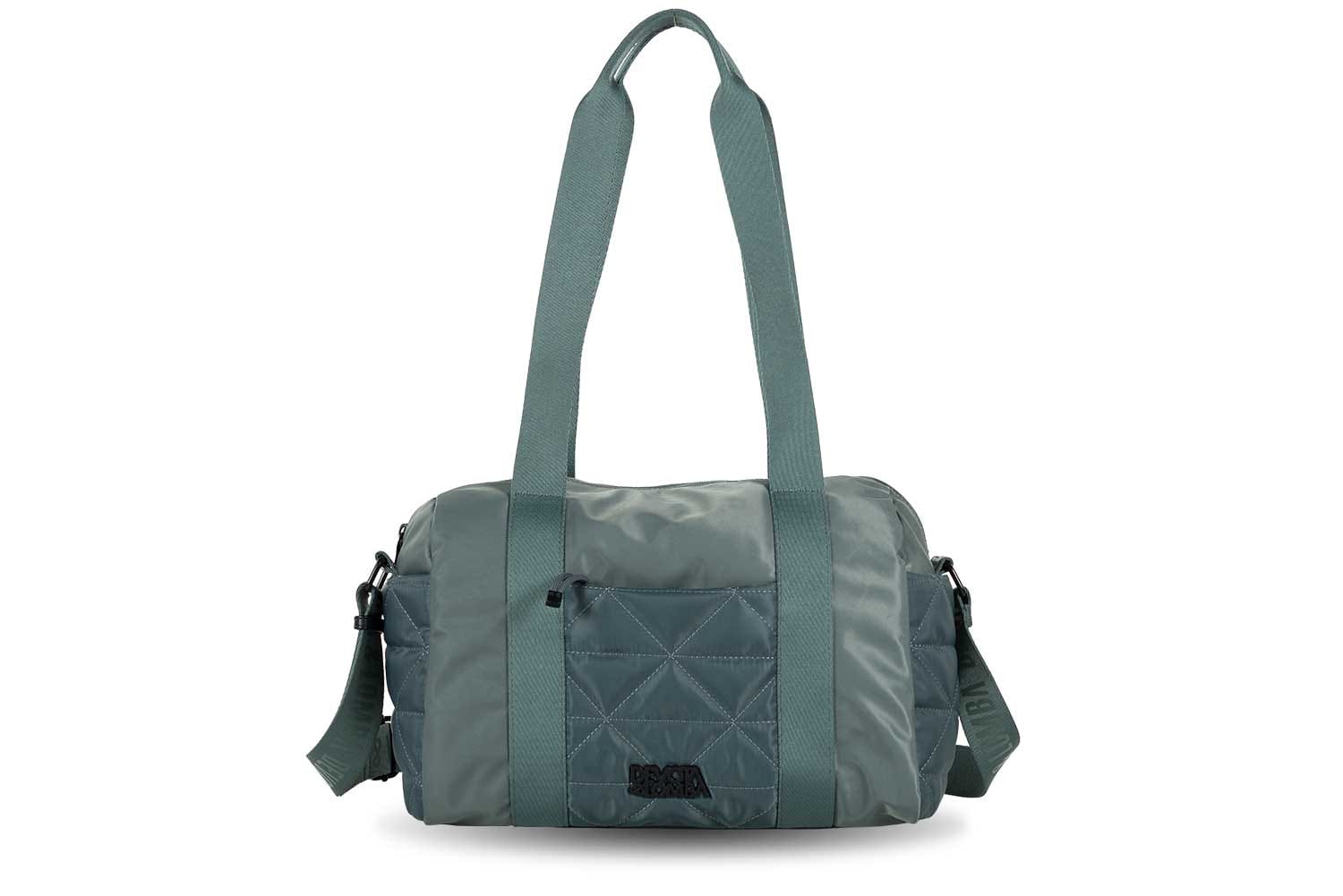 251125 Bolso hombro dos asas bandolera bowling nylon pespuntes frame devota & lomba Temprado verde