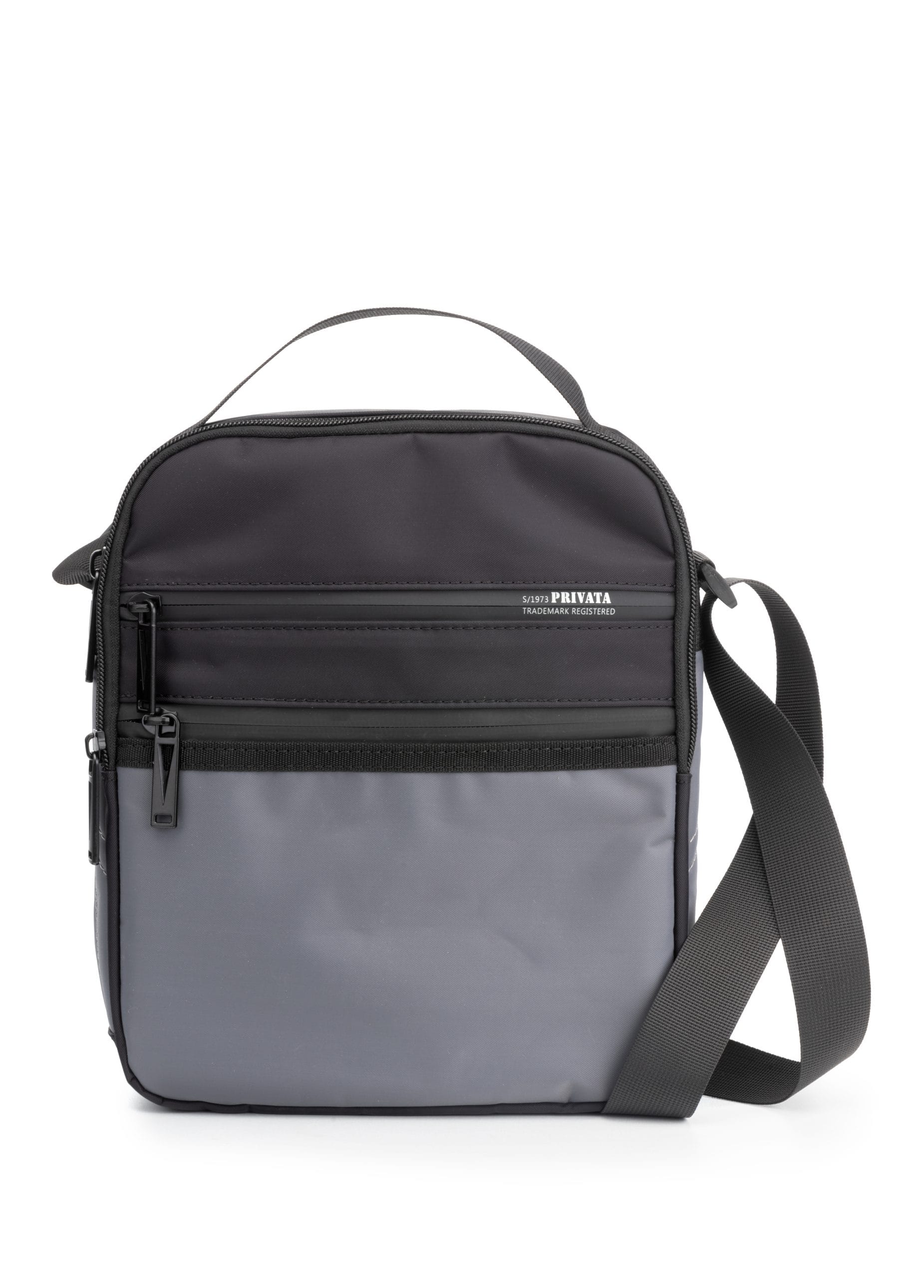 1353 bolso de mano bandolera dos departamentos tablet nylon best privata Temprado negro gris