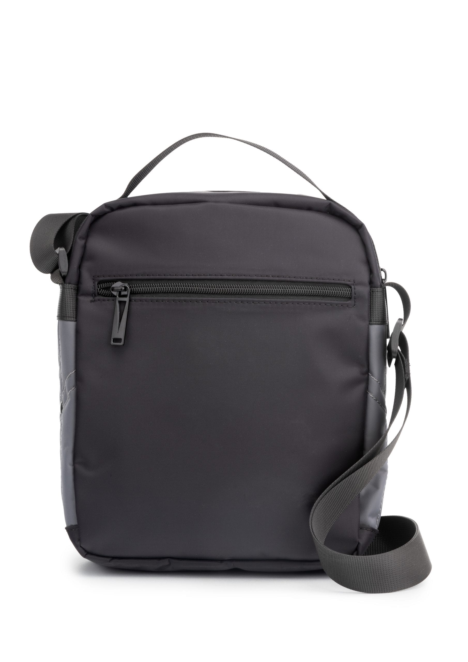 1353 bolso de mano bandolera dos departamentos tablet nylon best privata Temprado negro gris detrás