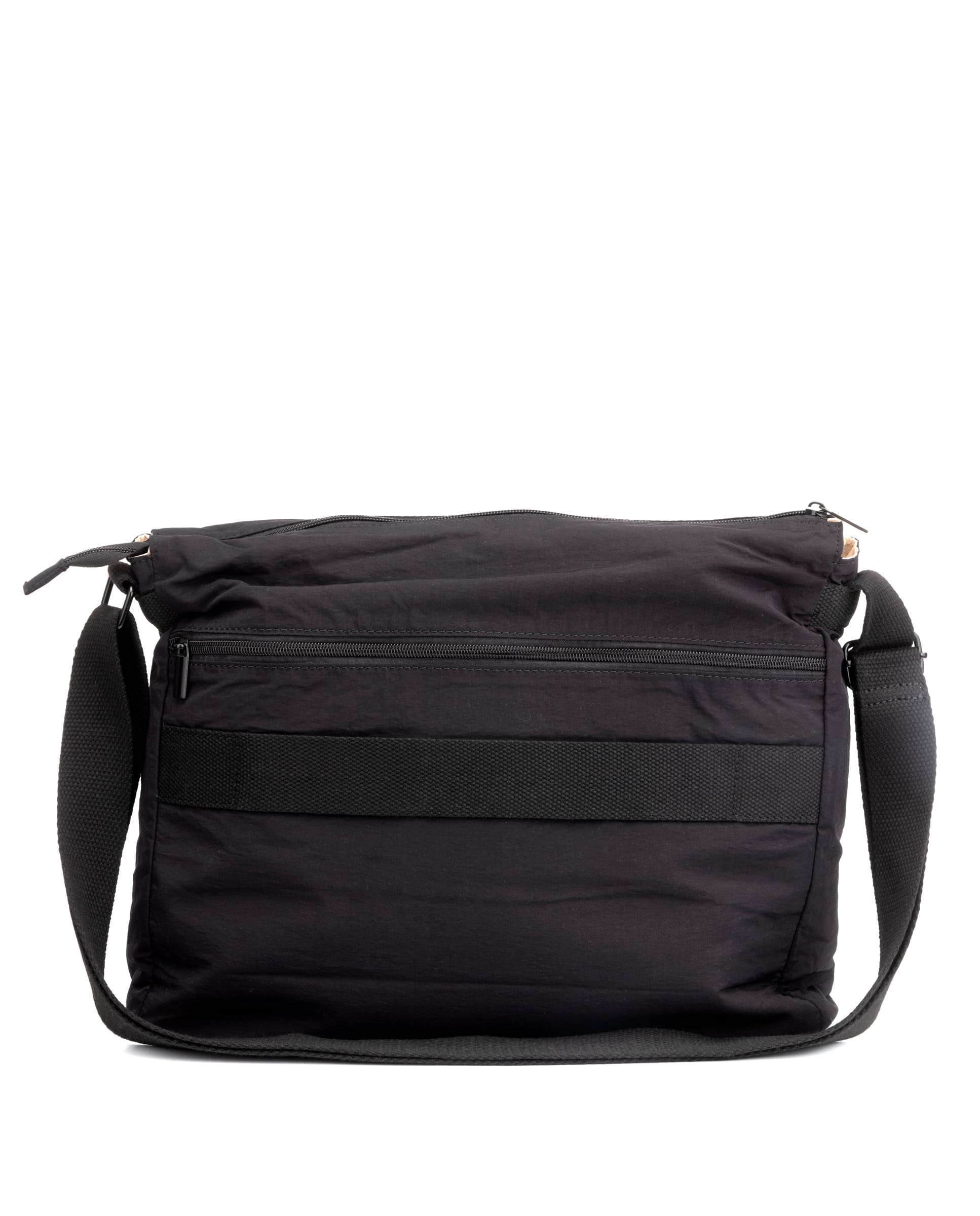 3856 Bolso bandolera grande portadocumentos nylon lavado skat stamp Temprado negro detrás