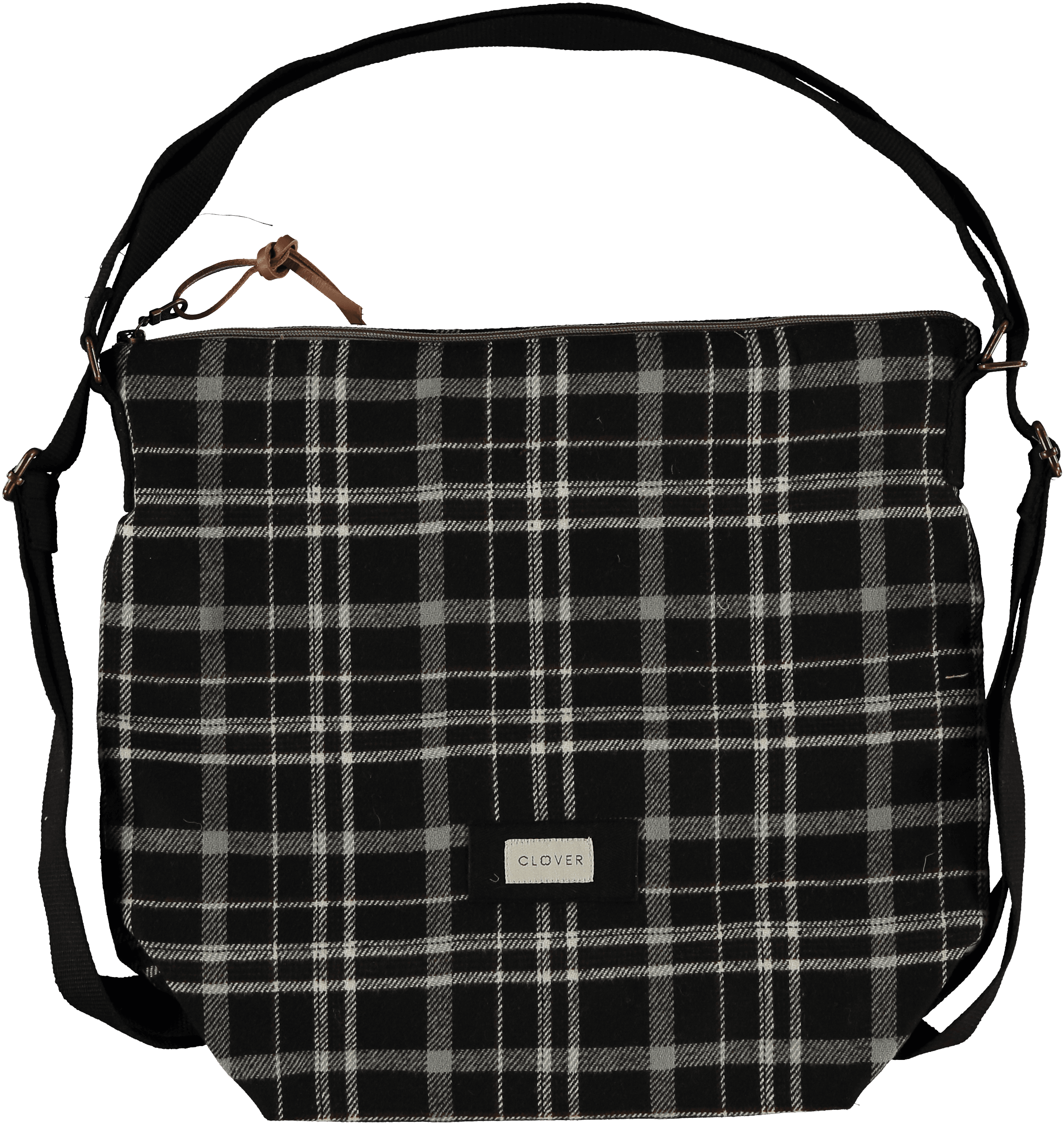 mochi/mantel bolso mochila téxtil cuadros clover Temprado negro