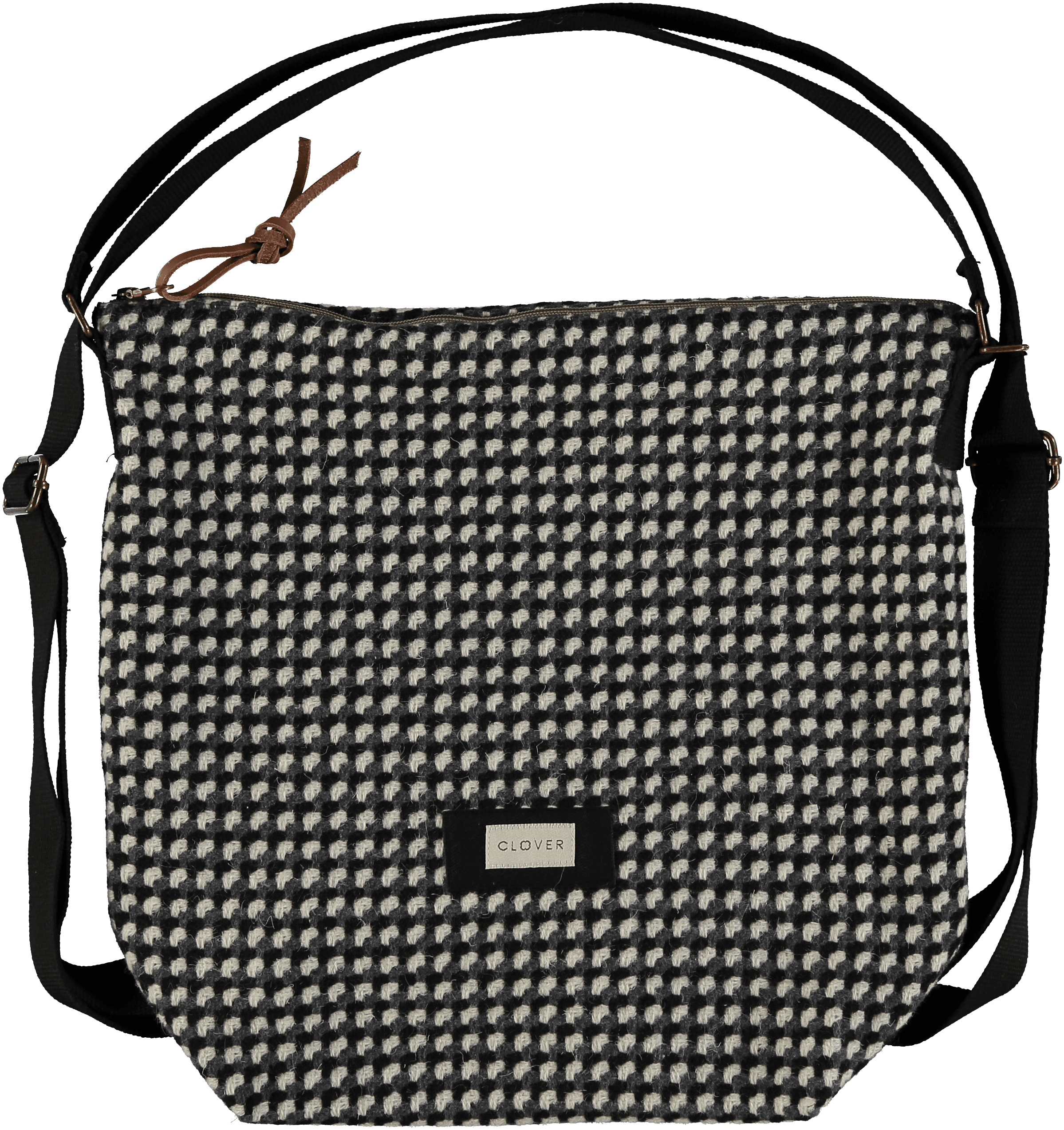 mochi/lana bolso mochila téxtil cuadritos clover Temprado negro