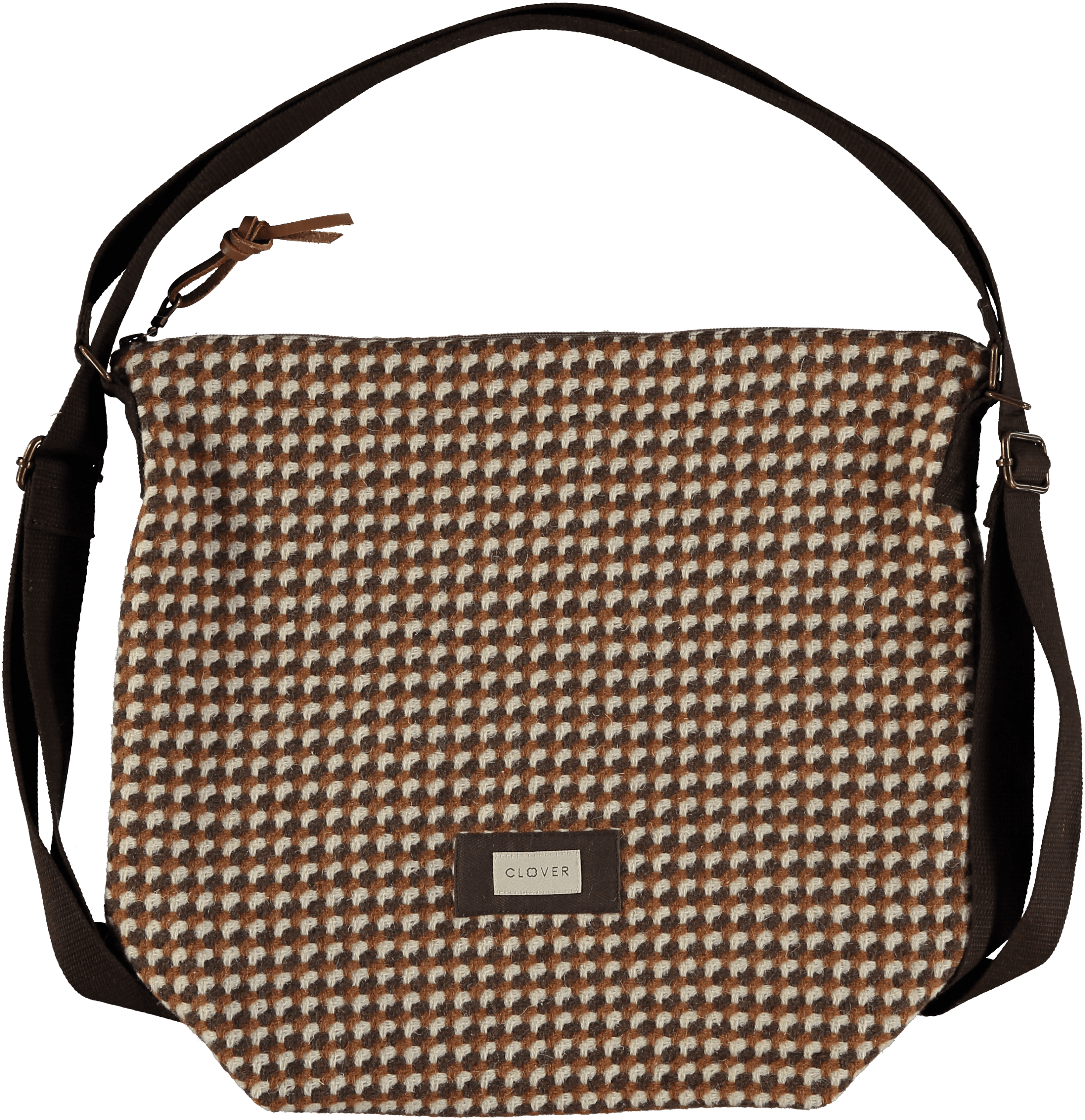 mochi/lana bolso mochila téxtil cuadritos clover Temprado marrón