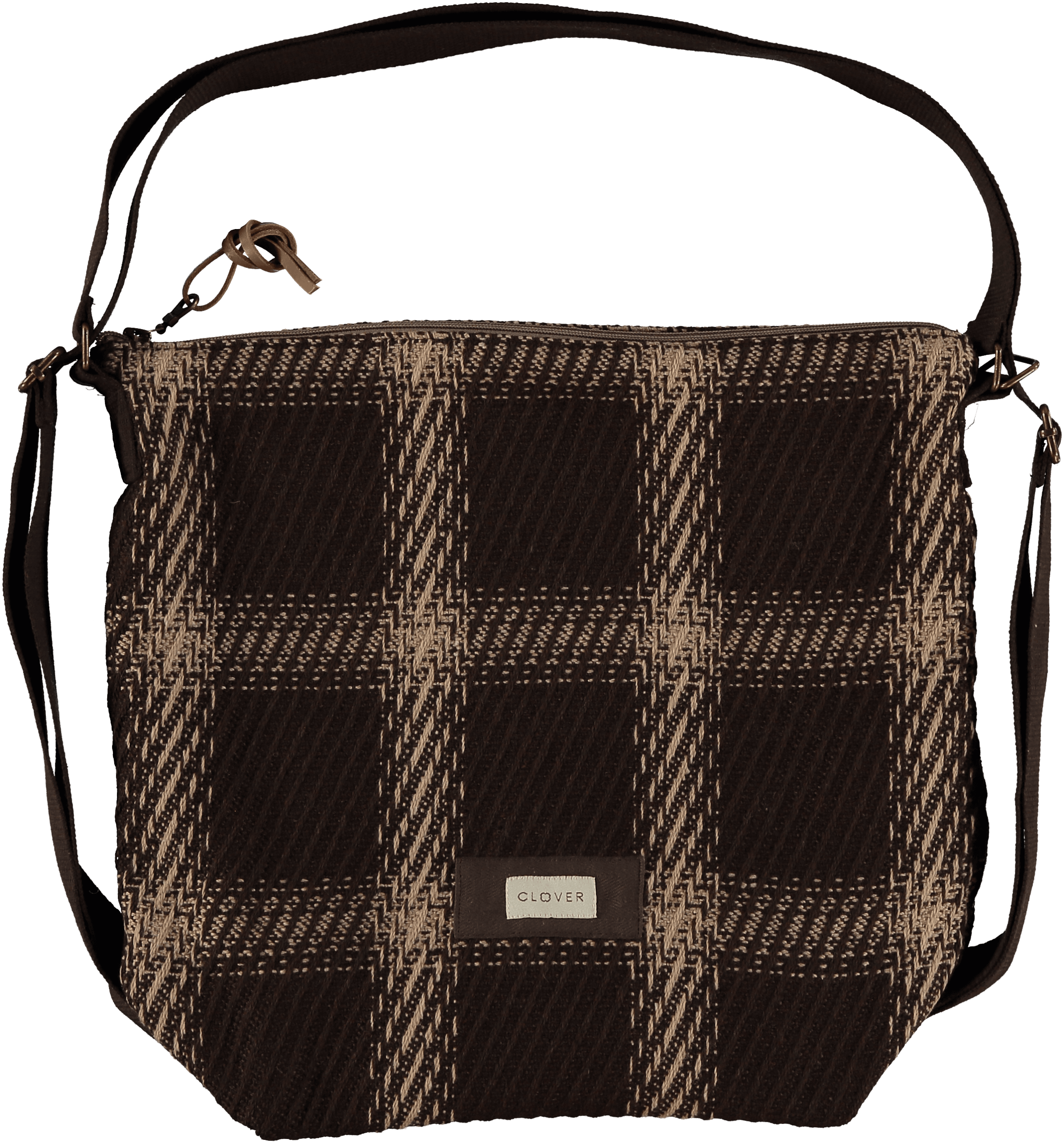 mochi/cuadro bolso mochila téxtil cuadros clover Temprado marrón