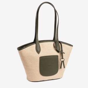 21150 bolso capazo hombro dos asas rafia sintético suny matties bags temprado beige verde