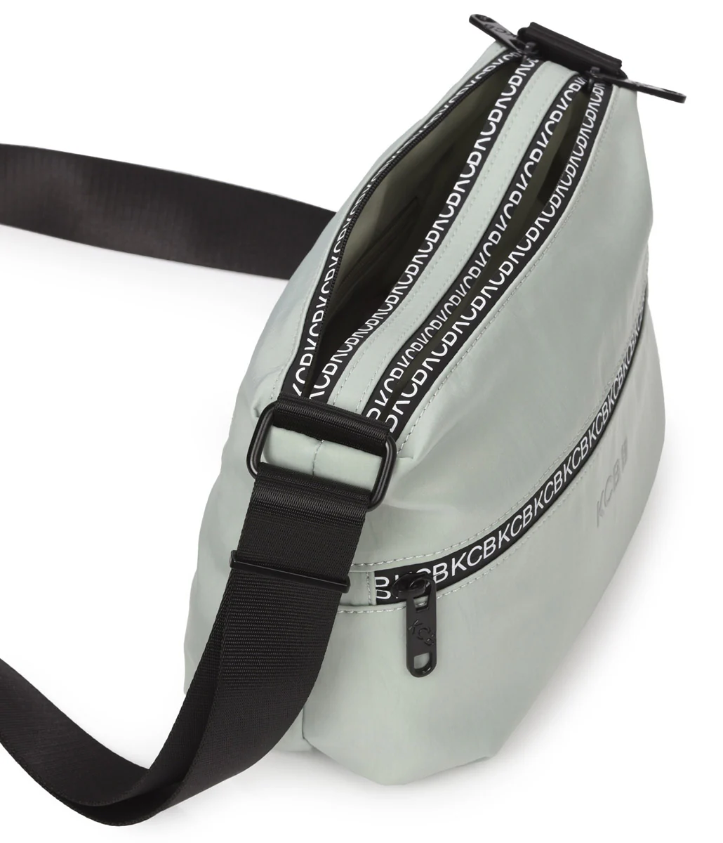 3249 bolso bandolera dos departamentos nylon shine KCB temprado aqua interior