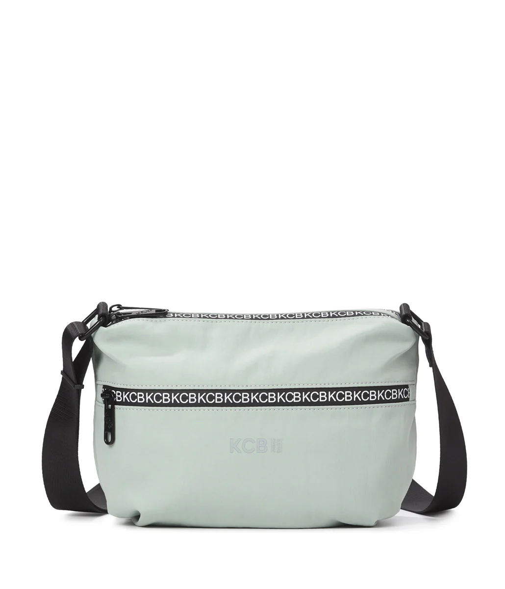3249 bolso bandolera dos departamentos nylon shine KCB temprado aqua