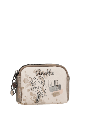 42749-018 monedero llavero sintético estampado olympia anekke temprado beige