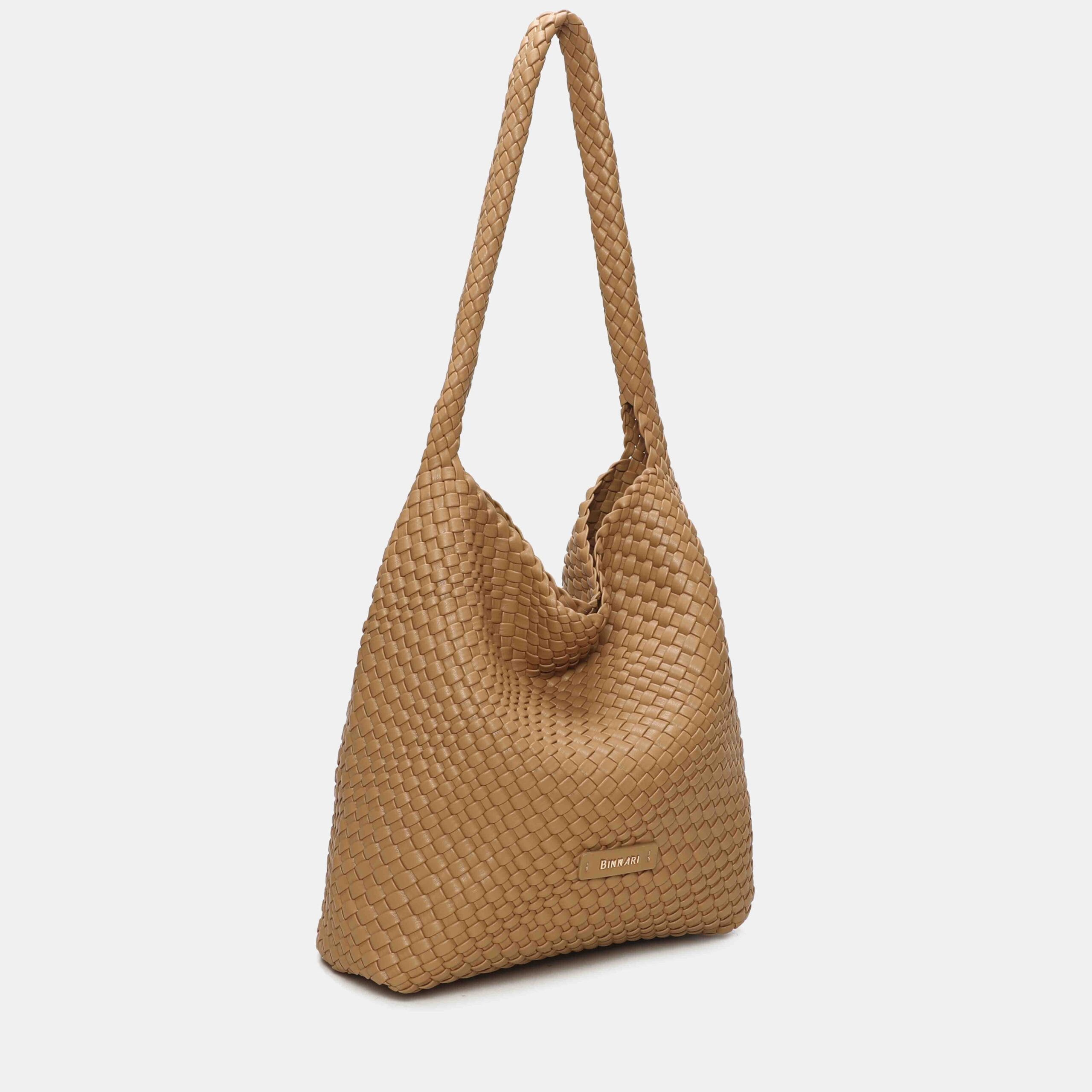 21032 bolso hombro sintético trenzado lira binnari temprado camel