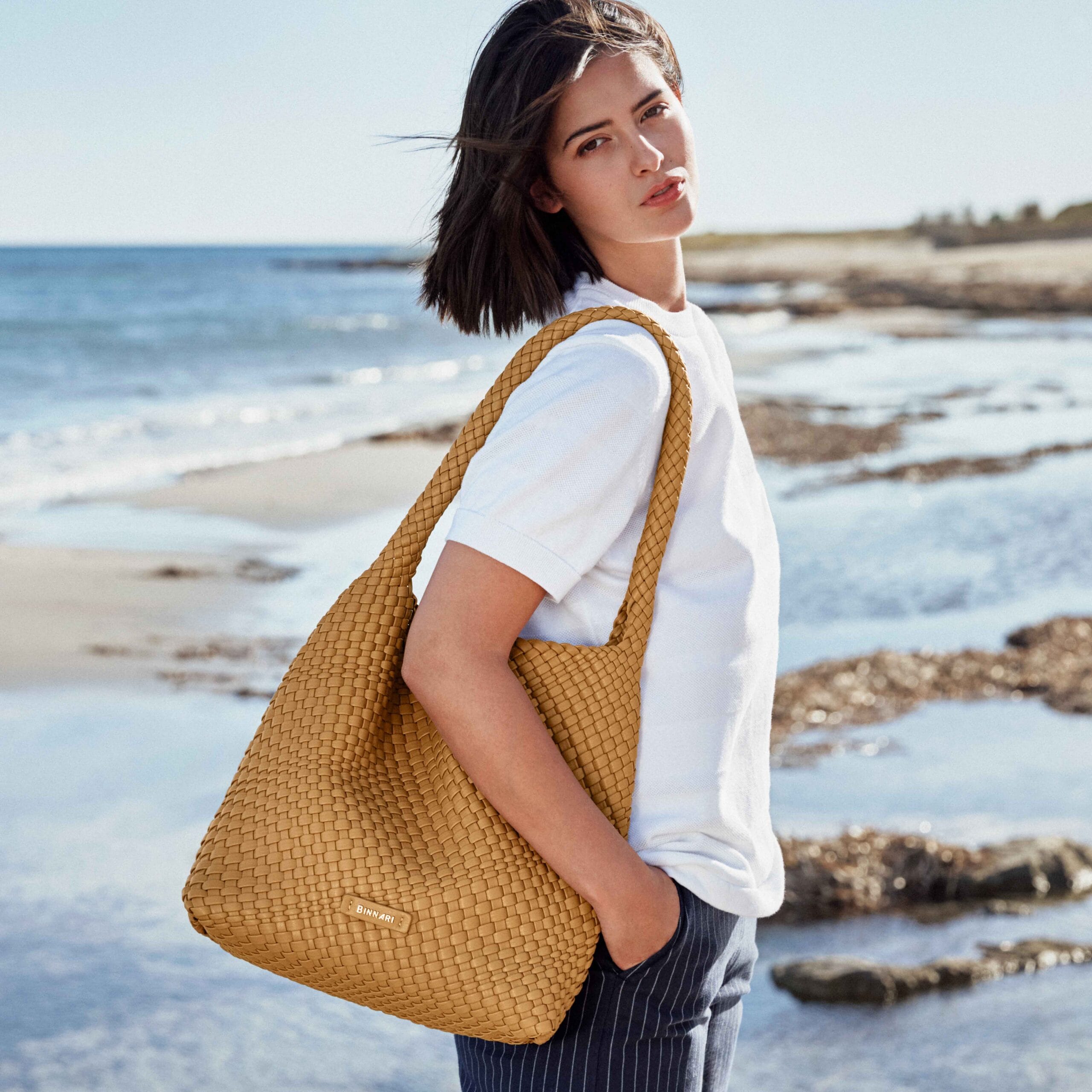 21032 bolso hombro sintético trenzado lira binnari temprado camel