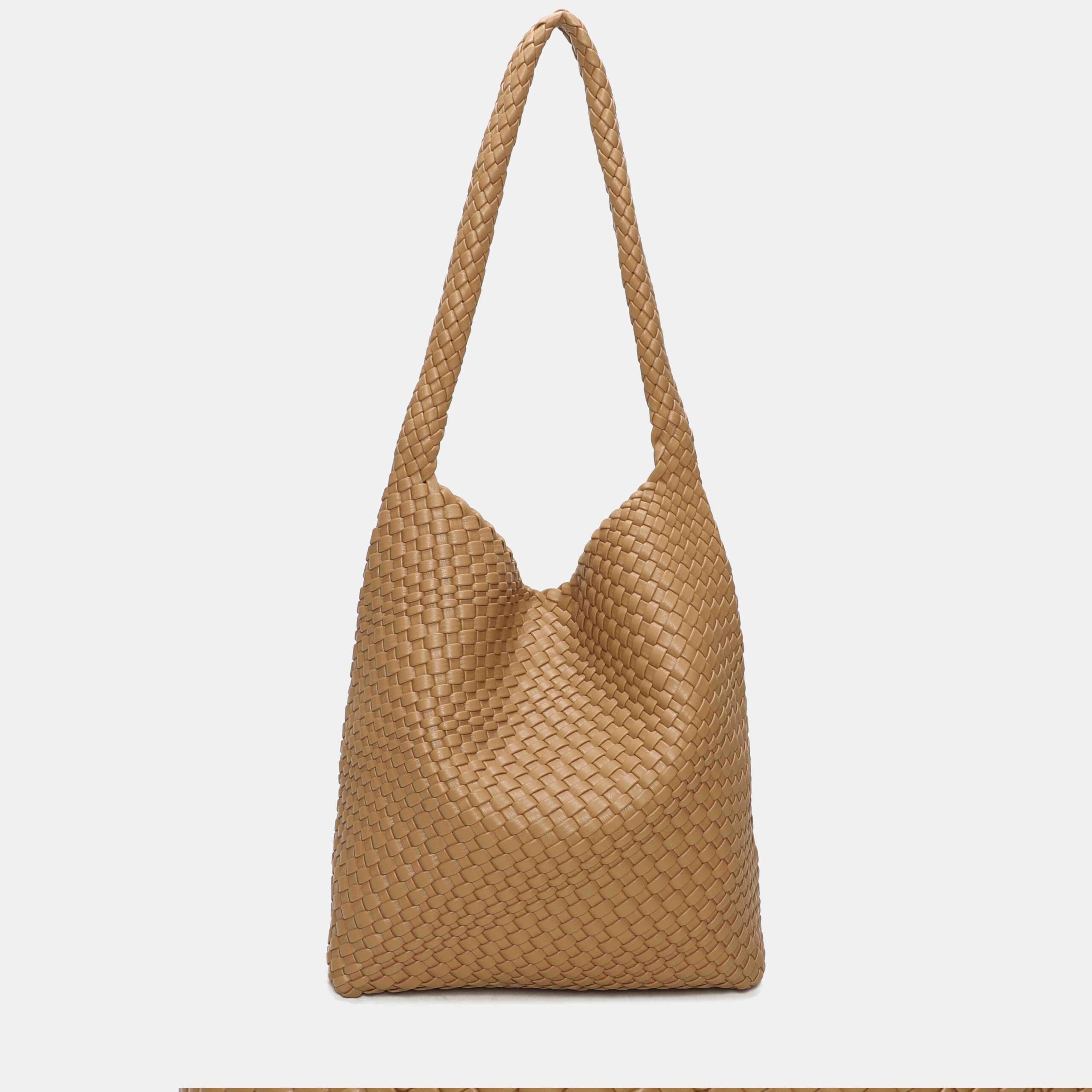 21032 bolso hombro sintético trenzado lira binnari temprado camel