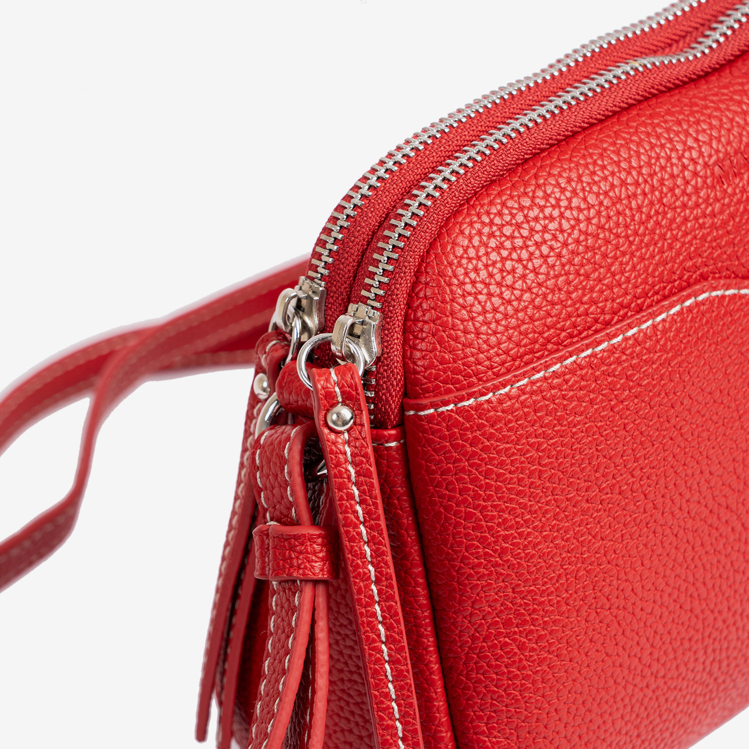 21087 bolso bandolera pequeño dos departamentos sintético matties temprado rojo detalle